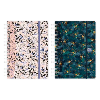 3147280098642-Agenda spiralé à élastique Oxford Flowers - 1 semaine sur 2 pages - 15 x 21 cm - différents modèles disp--0
