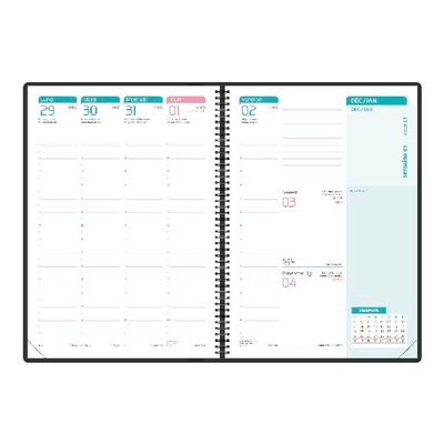 3147280098642-Agenda spiralé à élastique Oxford Flowers - 1 semaine sur 2 pages - 15 x 21 cm - différents modèles disp--3