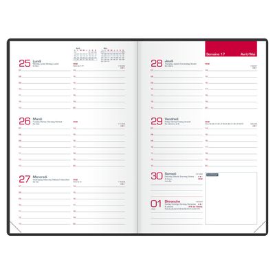 3147280167447-Agenda Oxford Heritage - 1 semaine sur 2 pages - 10 x 15 cm - différentes couleurs disponibles - Hamel--4