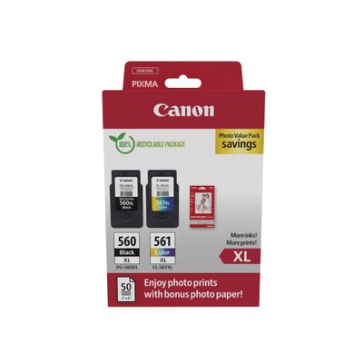 8714574679402-Canon PG-560XL/CL-561XL - Pack de 2 - noir, couleur (cyan, magenta, jaune) - cartouche d'encre original--0