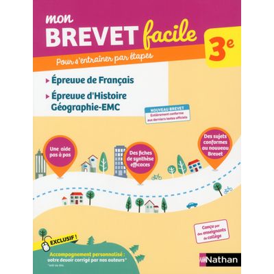 9782091520179-Mon brevet facile - épreuves de français, histoire-géographie-EMC - 3e--0