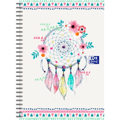 3020120145037-Oxford Boho Chic - Cahier spiralé B5 (19 x 25 cm) - 120 pages - ligné--2