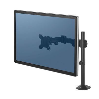 0043859748471-Fellowes Reflex - Bras porte-écran simple jusqu'à 32" - réglable en hauteur et en profondeur - système de passe câble--0