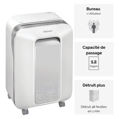 0043859751525-Fellowes Powershred LX201 - destructeur de documents coupe croisée microparticules - 12 feuilles - Corbeille --1