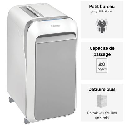 0043859751563-Fellowes Powershred LX221 - destructeur de documents coupe croisée microparticules - 20 feuilles - Corbeille --2