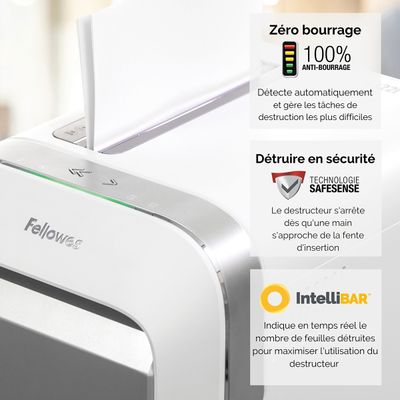 0043859751563-Fellowes Powershred LX221 - destructeur de documents coupe croisée microparticules - 20 feuilles - Corbeille --5