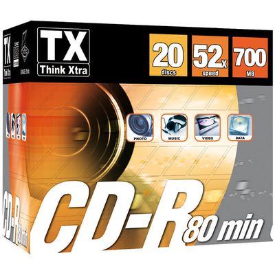 3760032803907-Think Extra - Pack de 20 CDR 80 MIN 52X slimcase--0