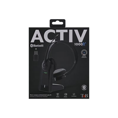 3303170111154-T'nB ACTIV 1000X - Casque sans fil avec micro - bluetooth - noir-Avant-2