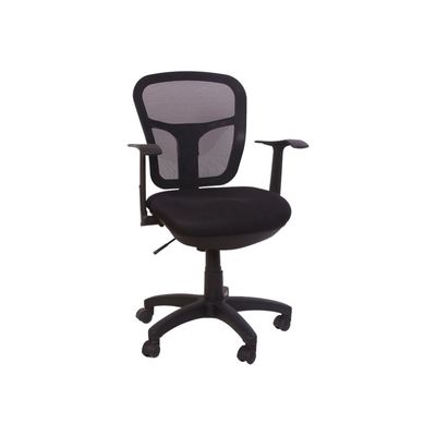 0000000108799-Fauteuil de bureau PHOENIX - accoudoirs fixes - noir-Angle gauche-1