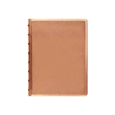 5015142263256-Filofax Saffiano - Carnet de notes à spirale A5 - or rose métallisé-Avant-0