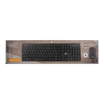 3303170090251-T'nB CLASSY - Ensemble clavier et souris sans fil - noir-Avant-10