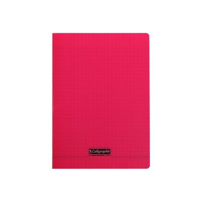 3210330181332-Calligraphe 8000 - Cahier polypro A4 (21x29,7 cm) - 96 pages - grands carreaux (Seyes) - rouge-Avant-0