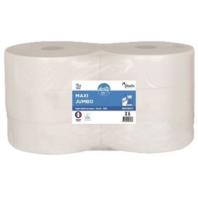 3760170625836-Desty - Papier Toilette Maxi Jumbo - 1900 feuilles - 6 rouleaux--0