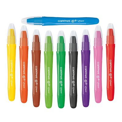 3154148363101-Maped Color'Peps - 10 Crayons de couleur aquarellables cire--1