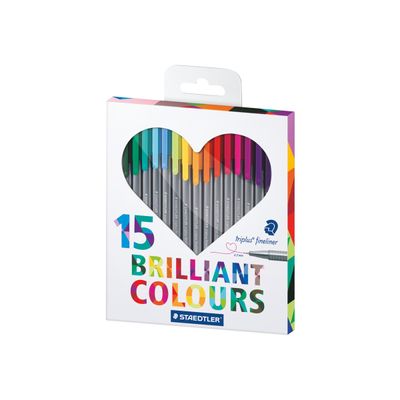 4007817011096-STAEDTLER triplus 334 - Pack de 15 feutres fins - 0.3 mm - couleurs assorties-Angle droit-2