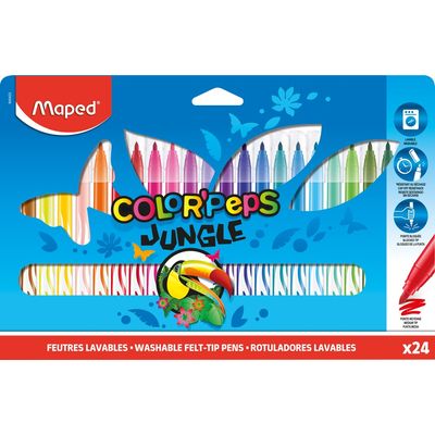 3154148459040-Maped Color'Peps Jungle - 24 Feutres effaçables - couleurs assorties - 2.8 mm--0