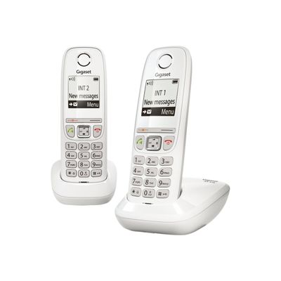 4250366852904-Gigaset AS470 Duo - téléphone sans fil + combiné supplémentaire - blanc-Angle droit-0
