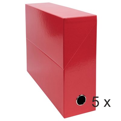 3130632899257-Exacompta Iderama - 5 Boîtes de transfert - dos 90 mm - rouge--0