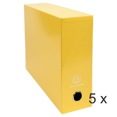 3130632899288-Exacompta Iderama - 5 Boîtes de transfert - dos 90 mm - jaune--0