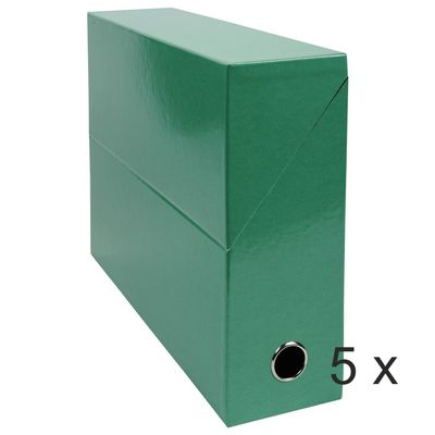 3130632899332-Exacompta Iderama - 5 Boîtes de transfert - dos 90 mm - vert foncé--0