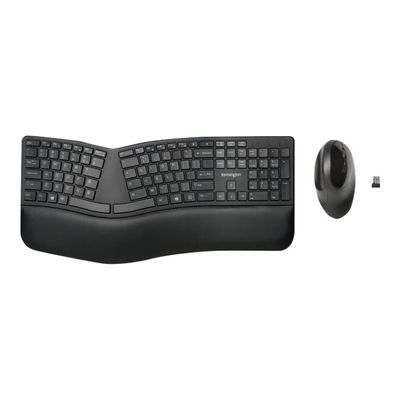 5028252602730-Kensington Pro Fit Ergo - Ensemble clavier et souris sans fil - Azerty - noir-Haut-4