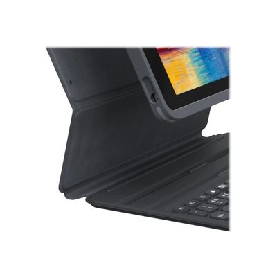 0840056136175-ZAGG Pro Keys - Porte folio avec clavier pour iPad (7e gen, 8e gen) - noir/gris-Gros plan-2
