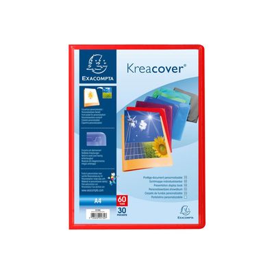 3130631057306-Exacompta KreaCover - 12 Porte vues personnalisable - 60 vues - A4 - couleurs assorties-Avant-1
