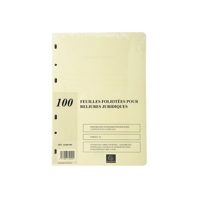 3157401001512-Exacompta - 5 Recharges pour reliure juridique 4 ou 6 anneaux - 100 feuillets A4 foliotés-Avant-1