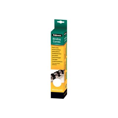077511533129-Fellowes - 25 anneaux de reliure en plastique - 12 mm - jusqu'à 80 feuilles - blanc-Angle droit-0