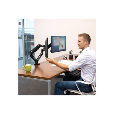 0043859716968-Fellowes Platinum series - Bras porte écran double jusqu'à 27'' par bras - facilement réglable -Angle gauche-5
