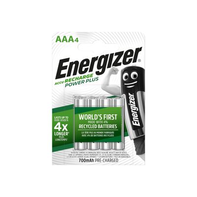 7638900268324-ENERGIZER Power Plus  - 4 piles alcalines rechargeables - AAA LR03-Avant-1