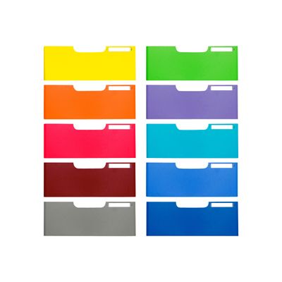 9002493427303-Exacompta Modulo - 10 frontons jumbo pour tiroirs - couleurs assorties-Avant-0