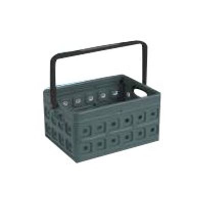 8711112575103-Sunware Square - Caisse pliante - 24 litres - noir, anthracite-Angle gauche-0
