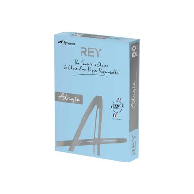 3368220089623-Rey Adagio - Papier couleur - A4 (210 x 297 mm) - 160 g/m² - Ramette de 250 feuilles - bleu-Angle droit-0