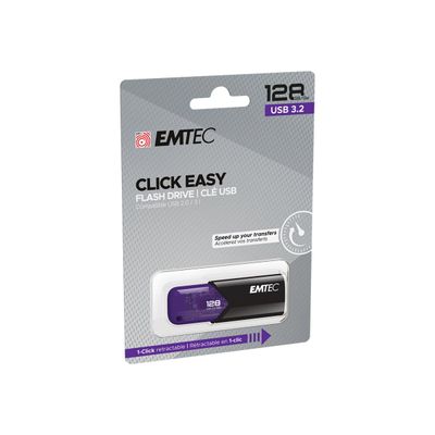 3126170173188-Emtec B110 Click Easy 3.2 - clé USB 3.2 - 128 Go - violet-Angle gauche-2