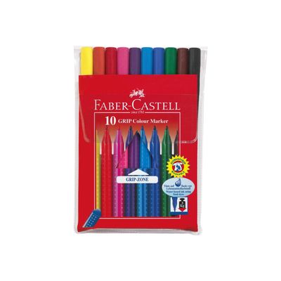 4005401553106-Faber-Castell GRIP - 10 Feutres à base de colorant alimentaire-Avant-0