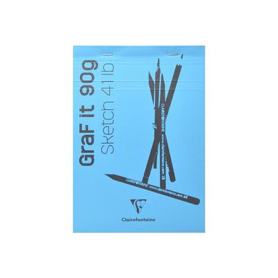 0000000004404-Clairefontaine Graf It - Carnet de croquis - 80 feuilles - A6 - 90 gr - blanc-Avant-0