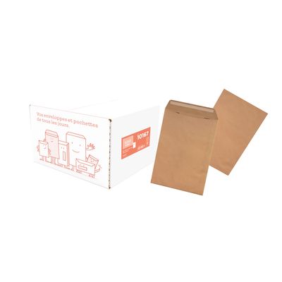 3240180101679-La Couronne - 500 pochettes  C5 162 x 229mm - 90 gr - sans fenêtre - kraft brun - bande auto-adhésive--0