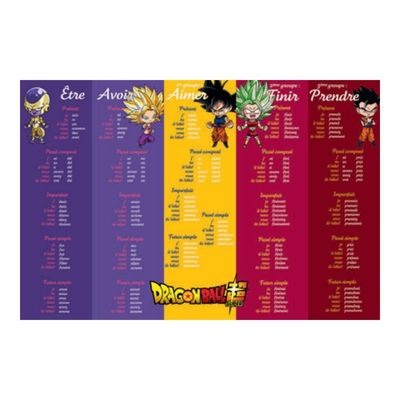3329688128125-Clairefontaine Dragon Ball - Sous-main tables de multiplication et conjugaison-Avant-0