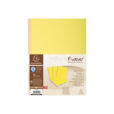 3288587701054-Exacompta Forever - 10 Paquets de 25 Chemises dos toilé - 320 gr - jaune-Avant-1