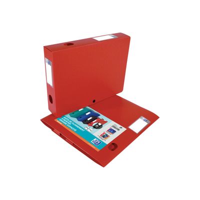3045050357190-Oxford Memphis - Boîte de classement plastique - dos 60 mm - rouge-Angle droit-0