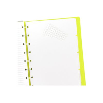 5015142269395-Filofax Saffiano - Carnet de notes à spirale A5 - gris/jaune fluo-Gros plan-3