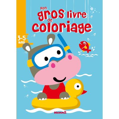 9782508041723-Mon gros livre de coloriage - Hippopotame dans bouée--0