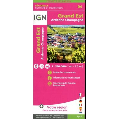9782758550884-Carte Grand Est Recto/Verso Ardenne Champagne--0