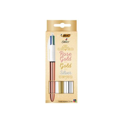 3086123650053-BIC 4 Couleurs - stylo bille 4 couleurs - noir, rouge, bleu, vert (pack de 3)-Avant-4