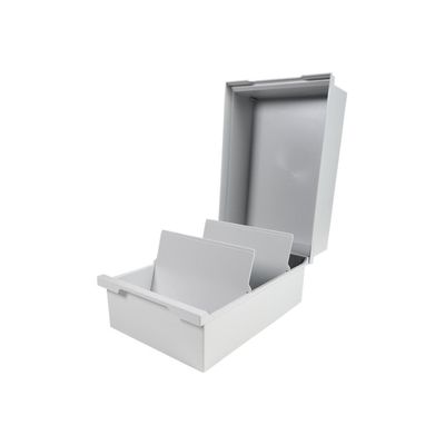 9002493041998-Exacompta - 6 Boîtes à fiches avec 2 intercalaires - A5 - pour 1200 cartes - gris lumière-Angle droit-2