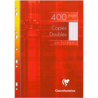 3329680479102-Clairefontaine - copies doubles - 400 pages -  A4 - grands carreaux (Seyes) - perforées--0