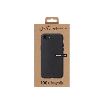 3571211427124-Just Green - Coque de protection souple pour Iphone SE (2020)/8/7/6S/6 - noir-Avant-1