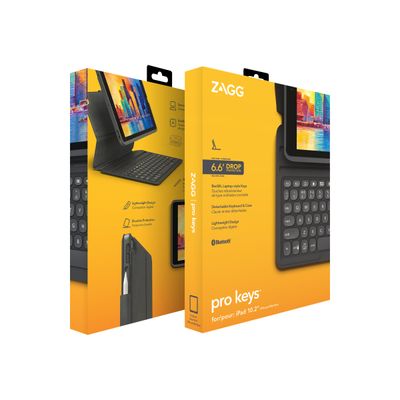 0840056136175-ZAGG Pro Keys - Porte folio avec clavier pour iPad (7e gen, 8e gen) - noir/gris-Multi-angle-7