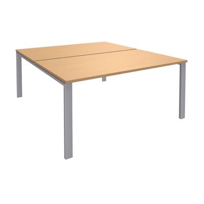 0404000121855-Bureau Bench IRIS - L160 cm - Plan de départ - Pieds aluminium - plateau imitation Hêtre--0